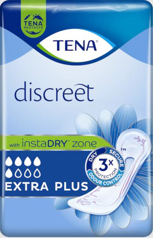 ASSORBENTE INCONTINENZA LEGGERA TENA DISCREET EXTRA PLUS 16 PEZZI - Farmacia De Pasquale