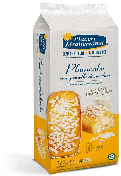 PIACERI MEDITERRANEI PLUMCAKE GRANELLA ZUCCHERO 6 PEZZI 37 G - Farmacia De Pasquale