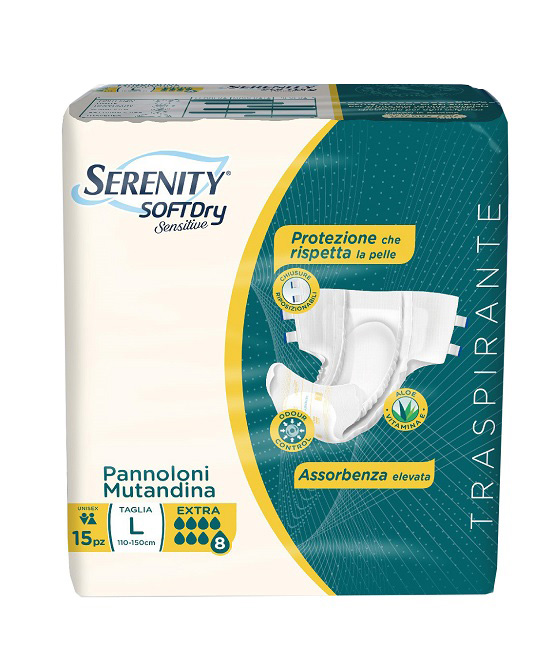 PANNOLONE MUTANDINA SERENITY SD SENSITIVE EXTRA L 15 PEZZI - Farmacia De Pasquale