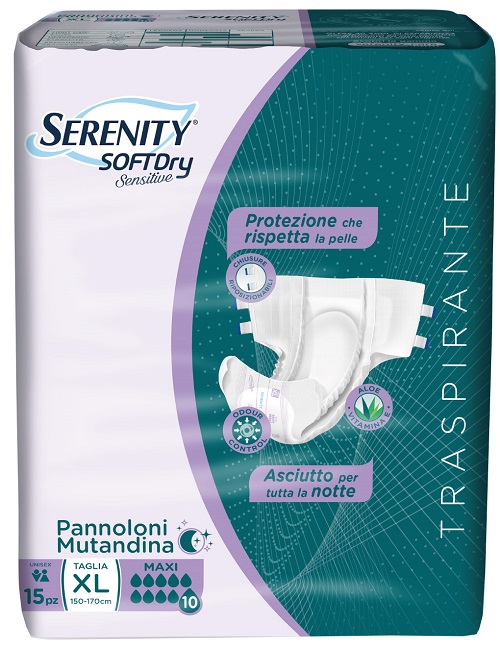 PANNOLONE MUTANDINA SERENITY SD SENSITIVE MAXI XL 15 PEZZI - Farmacia De Pasquale