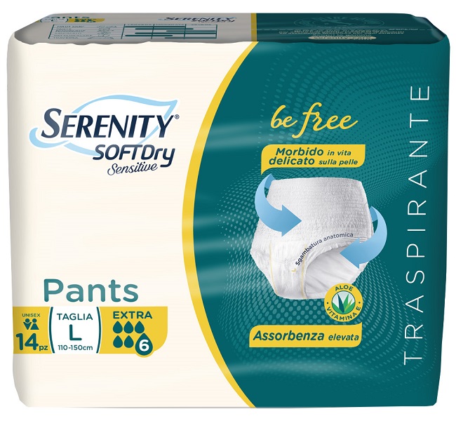 SERENITY PANTS SD SENSITIVE BE FREE EXTRA L 14 PEZZI - Farmacia De Pasquale