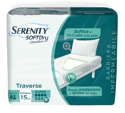 SERENITY TRAVERSA SD SENSITIVE SUPER 60X90 CM 15 PEZZI - Farmacia De Pasquale