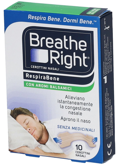 CEROTTI NASALI BREATHE RIGHT BALSAMICI 10 PEZZI - Farmacia De Pasquale