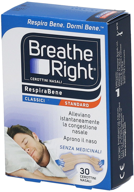 CEROTTI NASALI BREATHE RIGHT CLASSICI 30 PEZZI - Farmacia De Pasquale