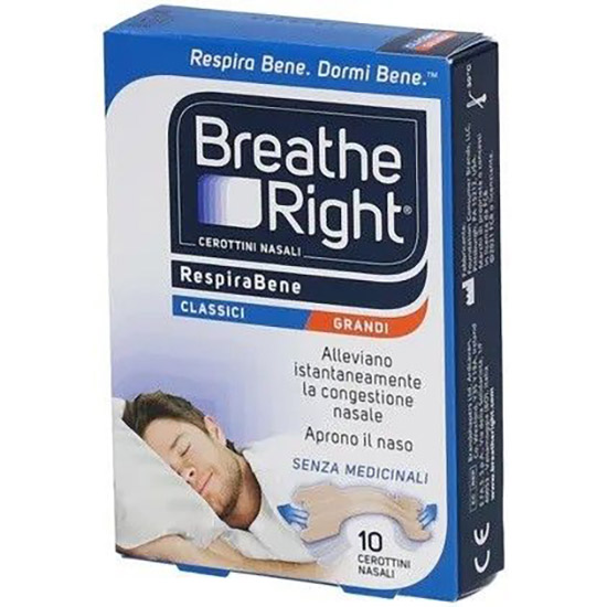 CEROTTI NASALI BREATHE RIGHT CLASSICI GRANDI 10 PEZZI - Farmacia De Pasquale