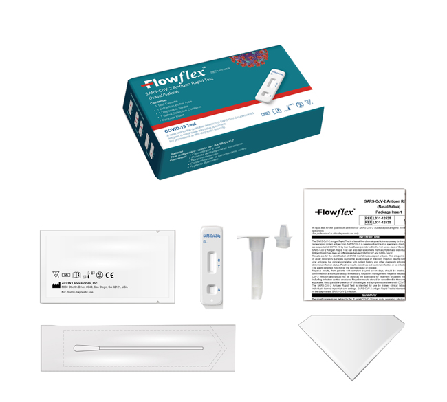 TEST ANTIGENICO RAPIDO COVID-19 FLOWFLEX DETERMINAZIONE QUALITATIVA ANTIGENI SARS-COV-2 IN TAMPONI NASALI/SALIVA MEDIANTE IMMUNOCROMATOGRAFIA USO PROFESSIONALE - Farmacia De Pasquale
