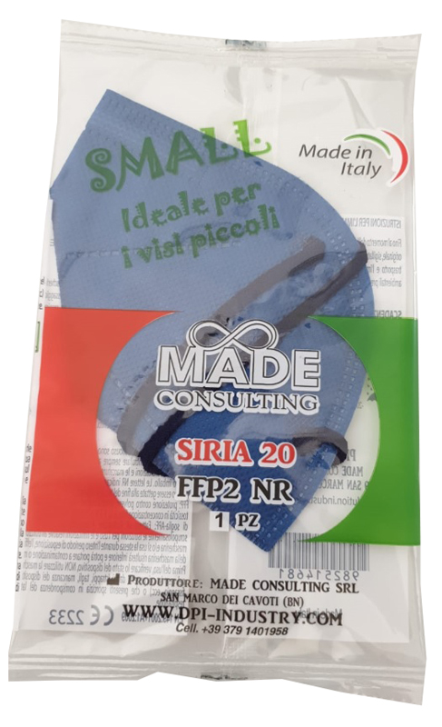 SIRIA 20 SEMIMASCHERINA FILTRANTE FFP2 BLU SMALL - Farmacia De Pasquale