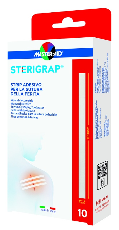MASTER-AID STERIGRAP STRIP ADESIVO SUTURA FERITE 100X6 MM 10 PEZZI - Farmacia De Pasquale
