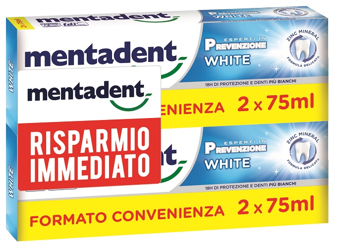 MENTADENT P WHITE BIT 2 X 75 ML - Farmacia De Pasquale