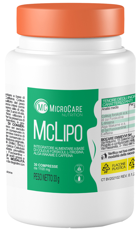 MICROCARE NUTRITION MC LIPO 30 COMPRESSE DA 1100 MG - Farmacia De Pasquale