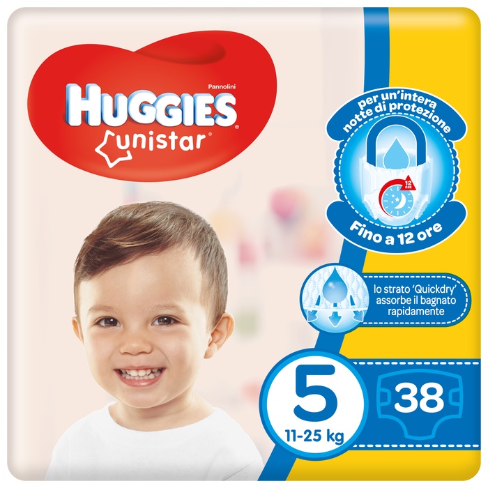HUGGIES UNISTAR GRANDE 5 38 PEZZI - Farmacia De Pasquale