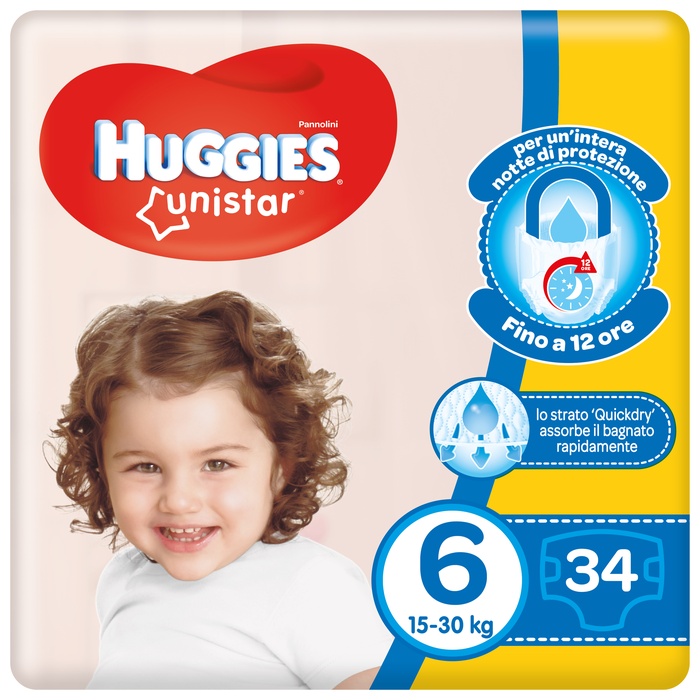 HUGGIES UNISTAR GRANDE 6 34 PEZZI - Farmacia De Pasquale