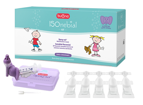ISONEBIAL KIT PULIZIA CAVITA' NASALI 20 FLACONCINI MONODOSE 5 ML + SIRINGA LUER LOCK SOFT-JECK + AGO CANNULA + NEBULIZZATORE SPRAY - Farmacia De Pasquale