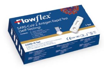 TEST ANTIGENICO RAPIDO COVID-19 FLOWFLEX AUTODIAGNOSTICO DETERMINAZIONE QUALITATIVA ANTIGENI SARS-COV-2 IN TAMPONI NASALI MEDIANTE IMMUNOCROMATOGRAFIA PROVETTA CON ALLUMINIO - Farmacia De Pasquale
