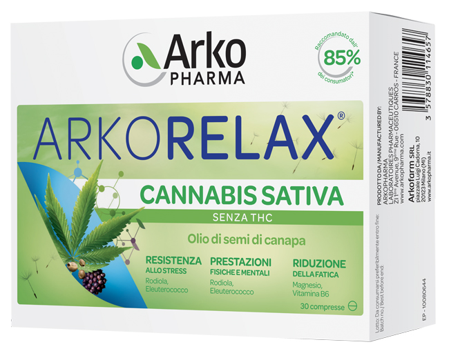 ARKORELAX CANNABIS SATIVA 30 COMPRESSE - Farmacia De Pasquale