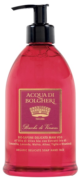 ACQUA DI BOLGHERI SAPONE DELICATO BIO BACCHE DI VINUM 500 ML - Farmacia De Pasquale