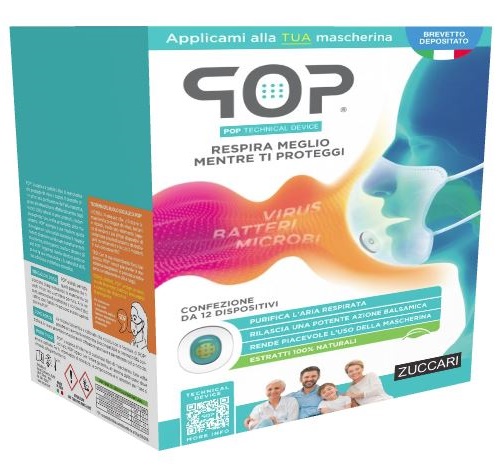 POP TECHNICAL DEVICE 12 DISPOSITIVI ADESIVI PROFUMA E PURIFICA MASCHERINA - Farmacia De Pasquale