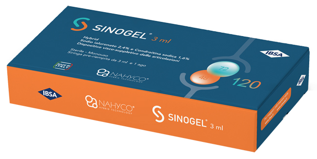 SIRINGA INTRA-ARTICOLARE SINOGEL 2,4% ACIDO IALURONICO + 1,6% CONDROITINA SODICA 3ML + 1 AGO - Farmacia De Pasquale