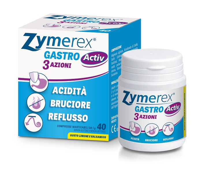 ZYMEREX GASTRO ACTIV 3 AZIONI 40 COMPRESSE MASTICABILI - Farmacia De Pasquale