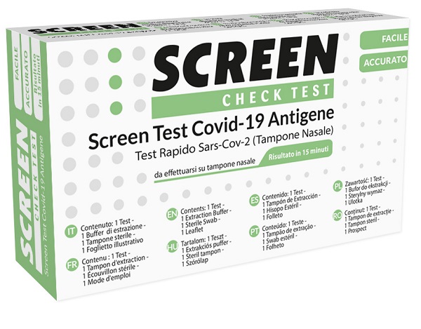 SCREEN TEST AUTODIAGNOSTICO ANTIGENICO RAPIDO COVID-19 SARS-COV-2 TAMPONI NASALI SELFTEST COVID TEST ANTIGENE SCREEN - Farmacia De Pasquale