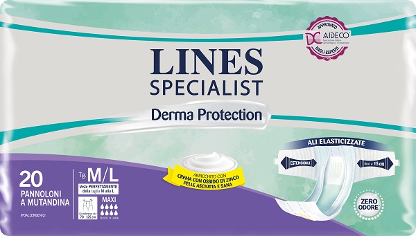PANNOLONE A MUTANDINA LINES SPECIALIST DERMA MAXI M/L 20 PEZZI - Farmacia De Pasquale