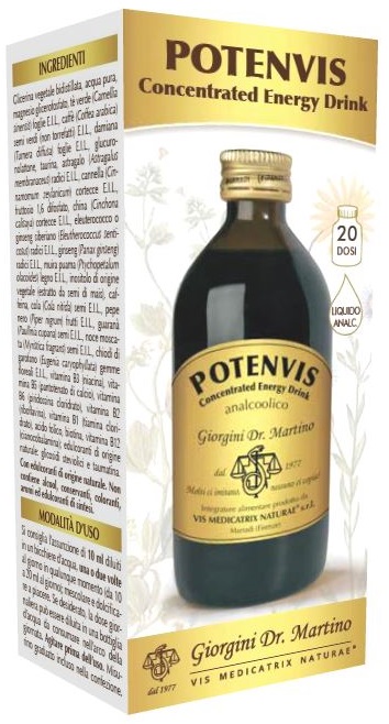 POTENVIS CONCENTRATED ENERGY DRINK LIQUIDO ANALCOOLICO 200 ML - Farmacia De Pasquale