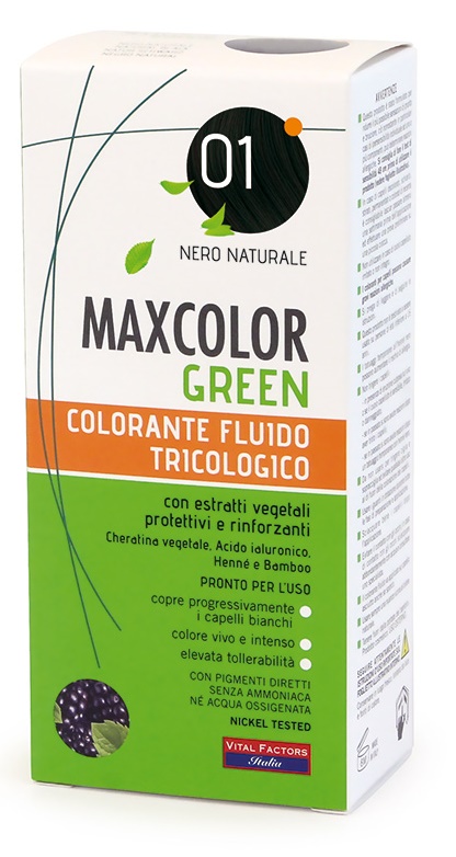 MAXCOLOR GREEN 01 NERO NATURALE 75 ML + BALSAMO 15 ML - Farmacia De Pasquale
