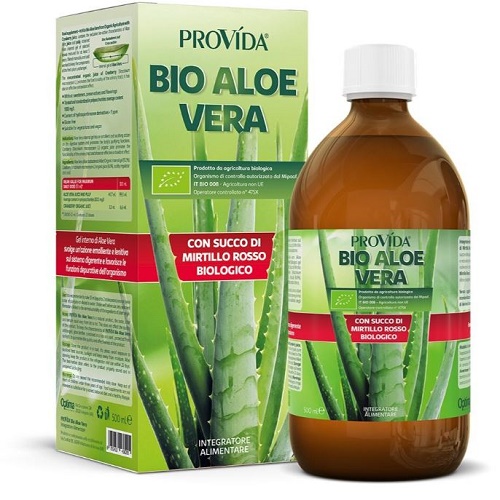 PROVIDA BIO ALOE VERA CON SUCCO DI MIRTILLO ROSSO BIOLOGICO 500 ML - Farmacia De Pasquale