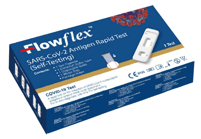 TEST ANTIGENICO RAPIDO COVID-19 FLOWFLEX AUTODIAGNOSTICO DETERMINAZIONE QUALITATIVA ANTIGENI SARS-COV-2 IN TAMPONI NASALI MEDIANTE IMMUNOCROMATOGRAFIA PROVETTA TAPPO BLU - Farmacia De Pasquale