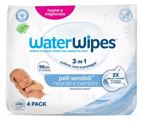 WATERWIPES BIO 4 X 60 PEZZI - Farmacia De Pasquale