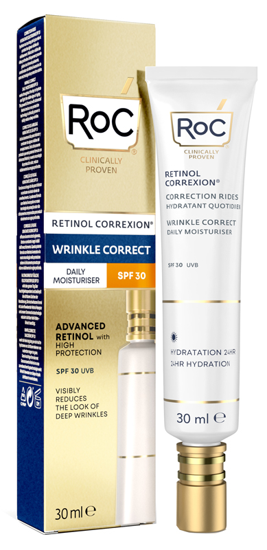 ROC RETINOL CORREXION WRINKLE CORRECT DAILY MOISTURISER SPF30 30 ML - Farmacia De Pasquale
