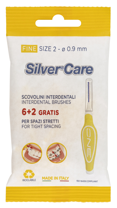 SILVERCARE SCOVOLINO INTERDENTALE ONE 8 FINE SIZE 2 - Farmacia De Pasquale