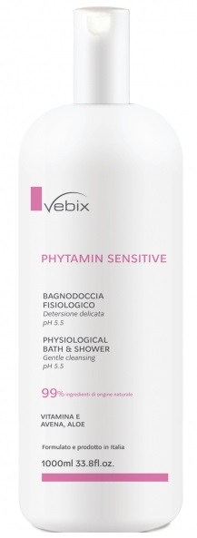 VEBIX PHYTAMIN PELLI SENSIBILI BAGNODOCCIA FISIOLOGICO 1000 ML - Farmacia De Pasquale
