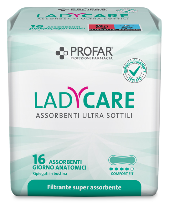 LADYCARE ASSORBENTI GIORNO ANATOMICI 16 PEZZI PROFAR - Farmacia De Pasquale