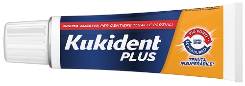 KUKIDENT PLUS DOPPIA AZIONE TENUTA INSUPERABILE CREMA ADESIVA DENTIERE 65 G - Farmacia De Pasquale