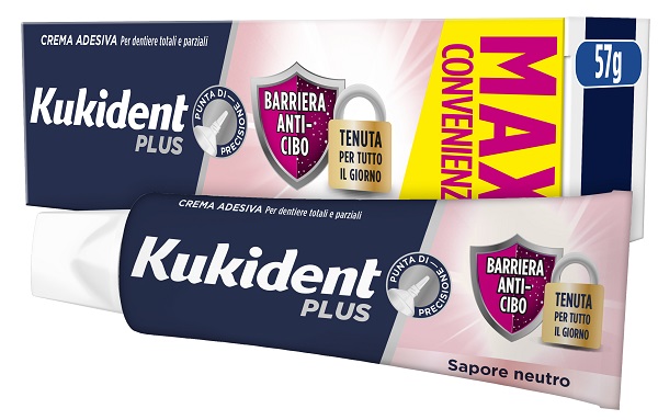 KUKIDENT PLUS BARRIERA ANTI-CIBO NEUTRO CREMA ADESIVA DENTIERE 57 G - Farmacia De Pasquale