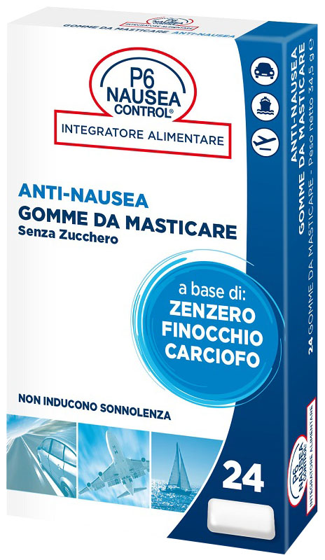 P6 NAUSEA CONTROL 24 GOMME DA MASTICARE SENZA ZUCCHERO - Farmacia De Pasquale