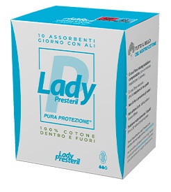 LADY PRESTERIL ASSORBENTI GIORNO CON ALI RIPIEGATI BIODEGRADABILI 10 PEZZI - Farmacia De Pasquale