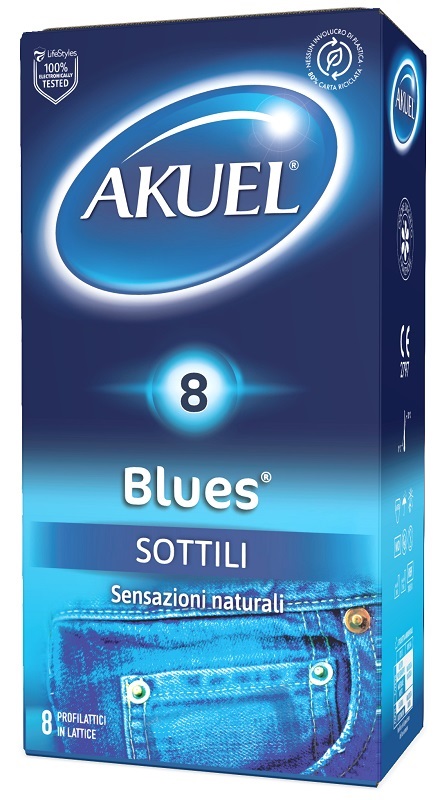 PROFILATTICO AKUEL BLUES SOTTILE 8 PEZZI - Farmacia De Pasquale