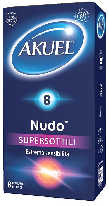 PROFILATTICO AKUEL NUDO SUPERSOTTILE 8 PEZZI - Farmacia De Pasquale