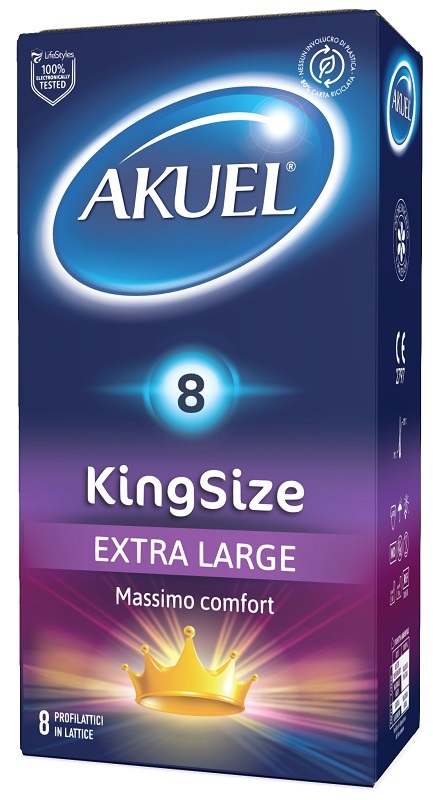 PROFILATTICO AKUEL KING SIZE EXTRA LARGE 8 PEZZI - Farmacia De Pasquale
