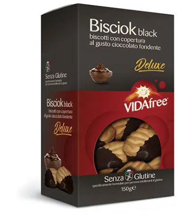 BISCIOK BLACK CIOCCOLATO FONDENTE VIDAFREE BISCOTTI SENZA GLUTINE 150 G - Farmacia De Pasquale