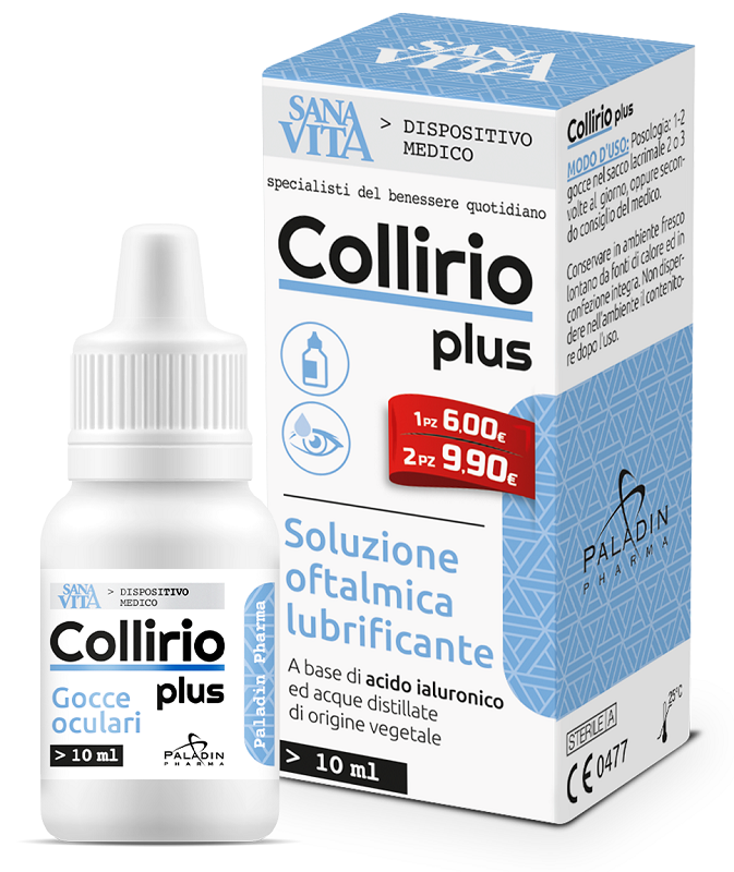 GOCCE OCULARI SANAVITA COLLIRIO PLUS 10 ML - Farmacia De Pasquale