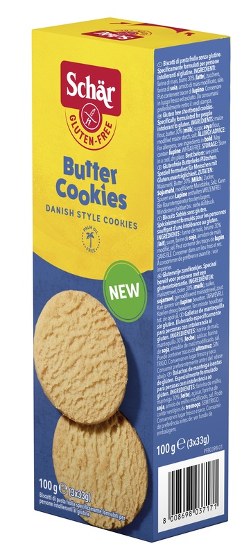 SCHAR BUTTER COOKIES BISCOTTI DI PASTAFROLLA 3 PORZIONI DA 33 G - Farmacia De Pasquale