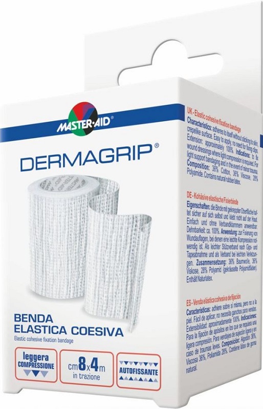 BENDA MASTER-AID DERMAGRIP COESIVA M 4X12 CM 1 PEZZO - Farmacia De Pasquale