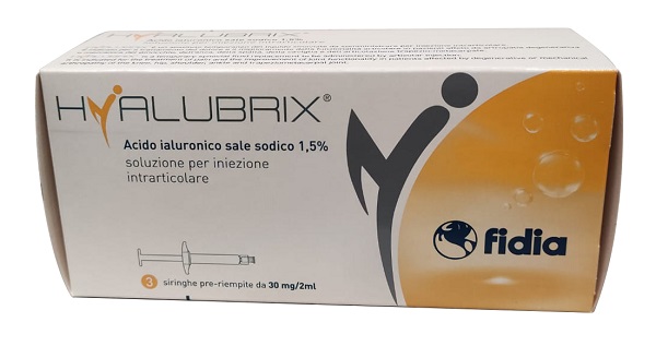 SIRINGA INTRA-ARTICOLARE HYALUBRIX ACIDO IALURONICO 1,5% 30 MG 2 ML 3 PEZZI NO ETO - Farmacia De Pasquale