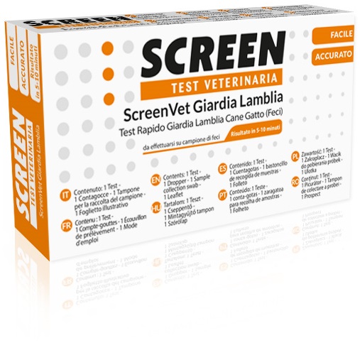 SCREENVET TEST RAPIDO VETERINARIA GIARDIA LAMBLIA FECI CANE E GATTO - Farmacia De Pasquale