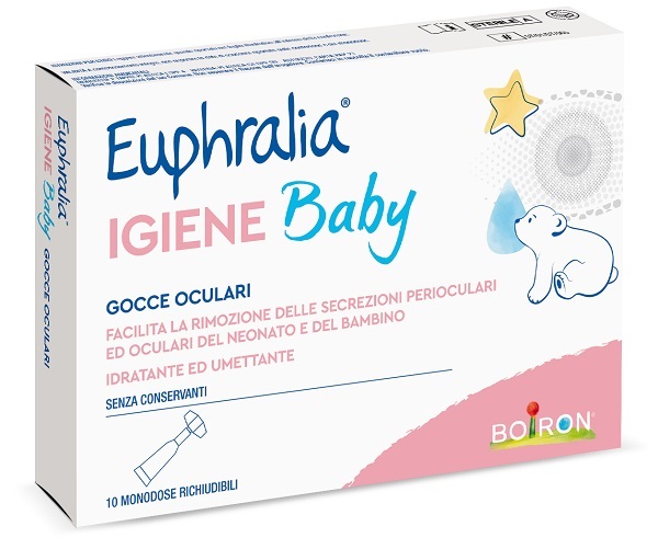 GOCCE OCULARI EUPHRALIA IGIENE BABY 10 MONODOSE RICHIUDIBILI X 0,5 ML - Farmacia De Pasquale