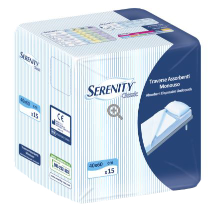 TRAVERSA SERENITY CLASSIC SUPER 40X60 CM 30 PEZZI - Farmacia De Pasquale