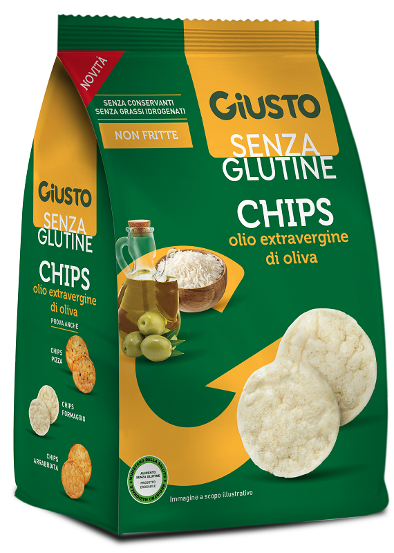 GIUSTO SENZA GLUTINE CHIPS OLIO EXTRAVERGINE DI OLIVA 40 G - Farmacia De Pasquale